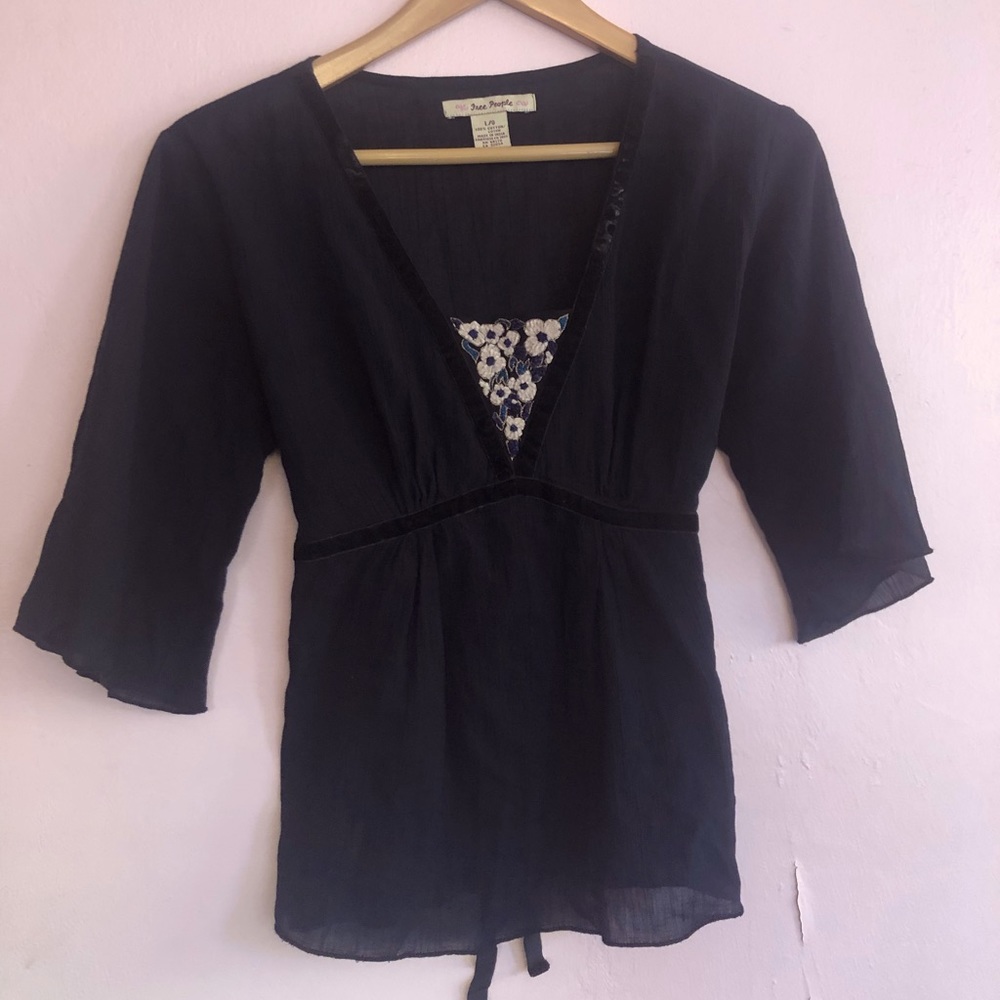 Free People tie-back blouse